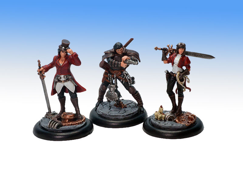 Malifaux Witchling Handlers and Samael Hopkins - Tabletop Level Painting Commission