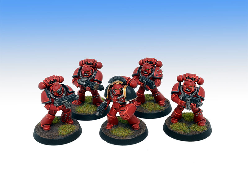 Blood Angels Tactical Marines in MKIV Armour - Tabletop Level Painting Commission