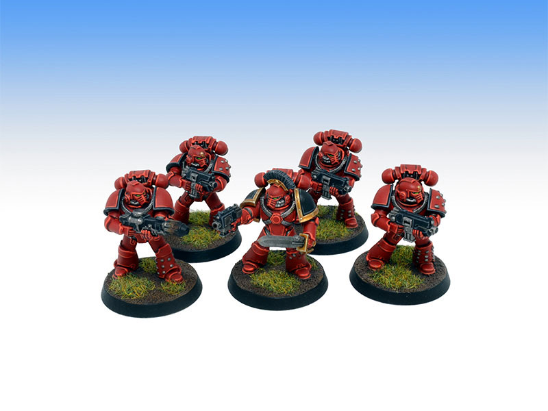 Blood Angels Tactical Marines in MKIV Armour - Tabletop Level Painting Commission